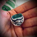 Size 6 (L 1/2) Sterling silver hallmarked snake and turquoise ring