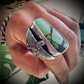 Size 9 (R 1/2) Sterling silver hallmarked turquoise winged Isis ring