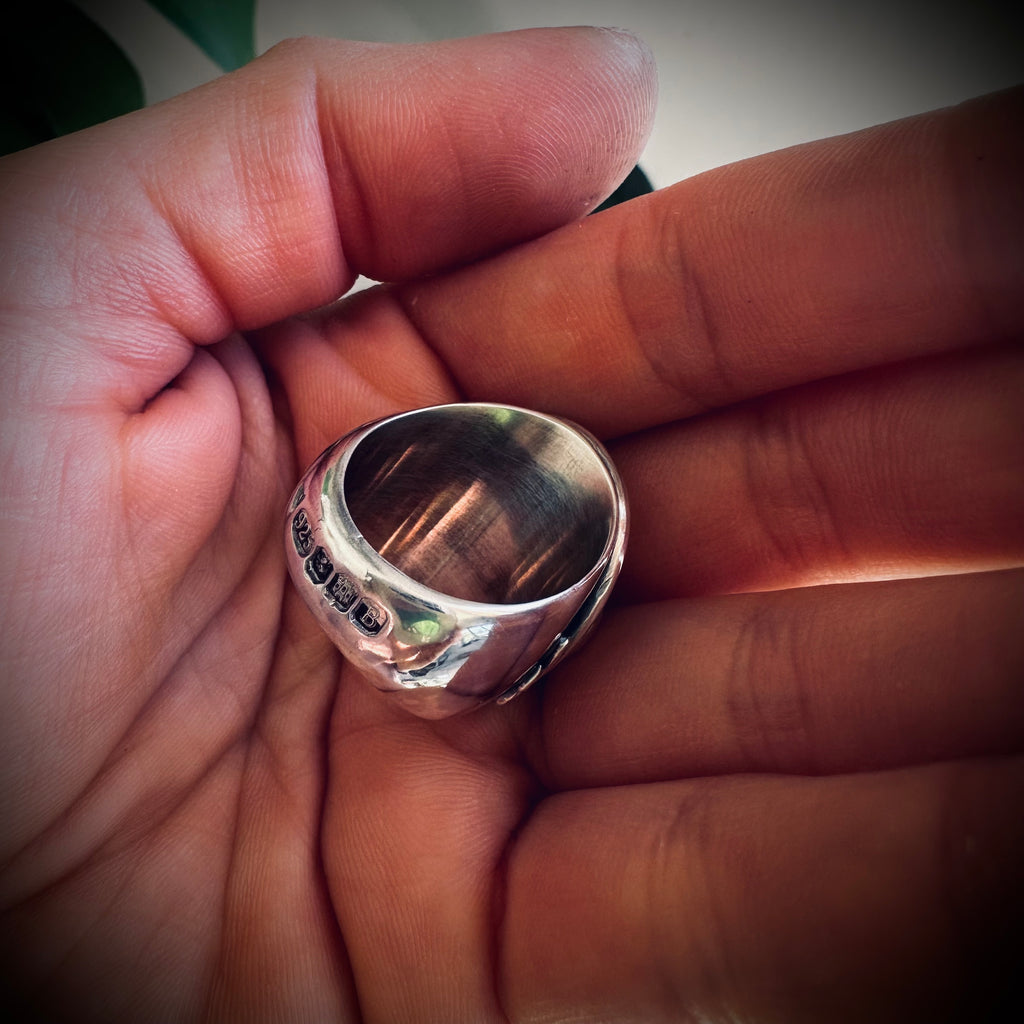 Size 7 (N 1/2) Sterling silver hallmarked double wrapped snake and turquoise ring