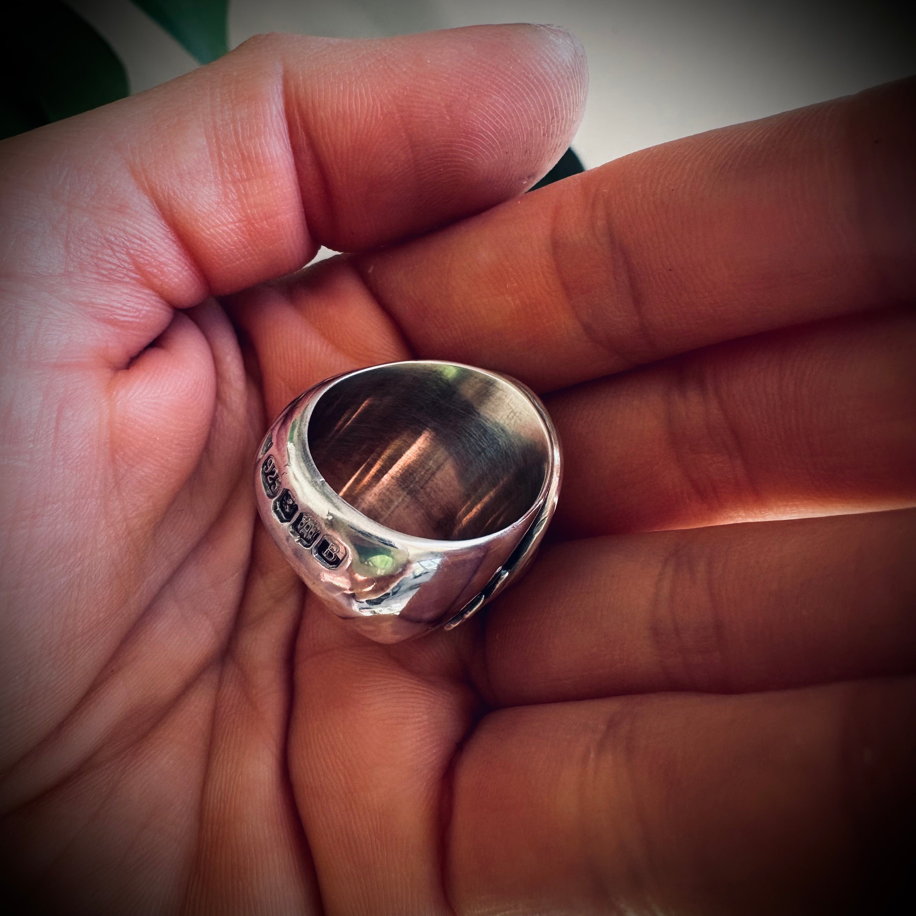 Size 7 (N 1/2) Sterling silver hallmarked double wrapped snake and turquoise ring