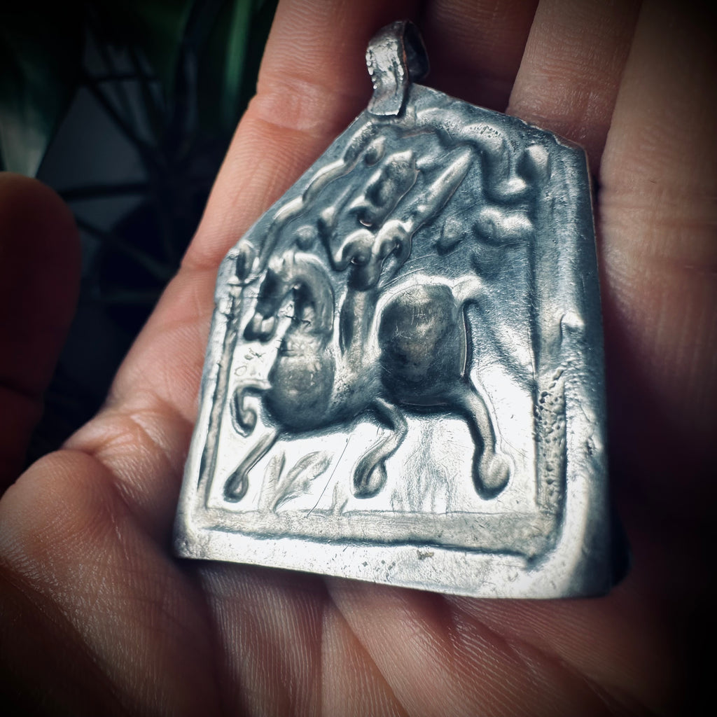 Vintage silver Goddess talisman pendant (extra large)