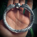 8.5” vintage handmade sterling silver articulated rare dragon bracelet