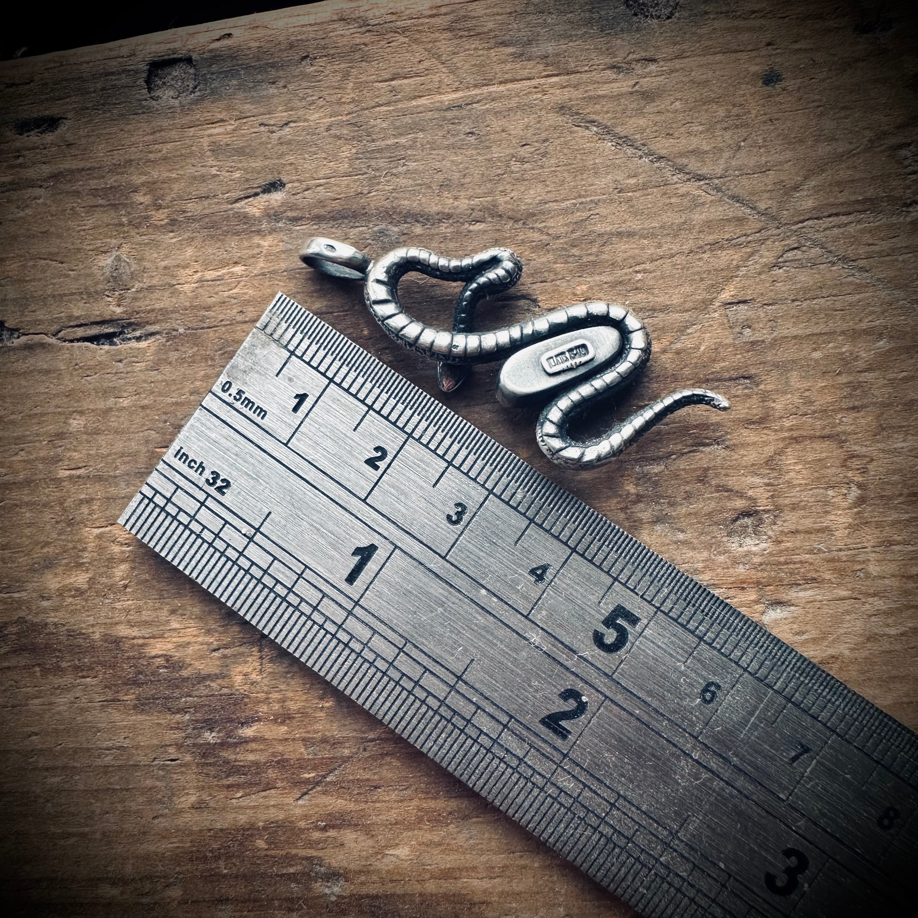 Sterling silver GS turquoise snake pendant