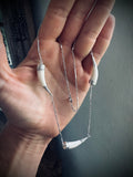 17” reworked vintage chain with 3 bone “tusks” - sterling silver
