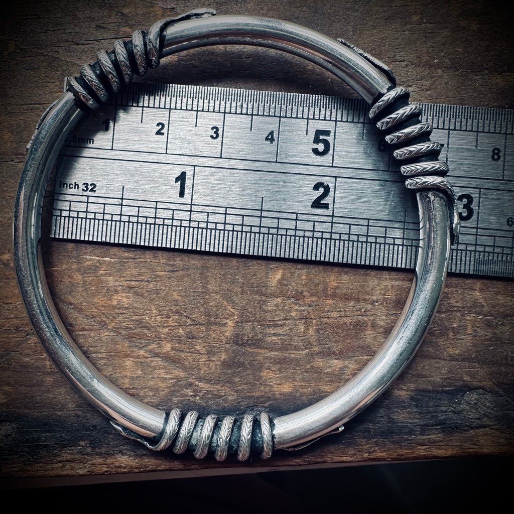 8” vintage snake bangle in sterling silver